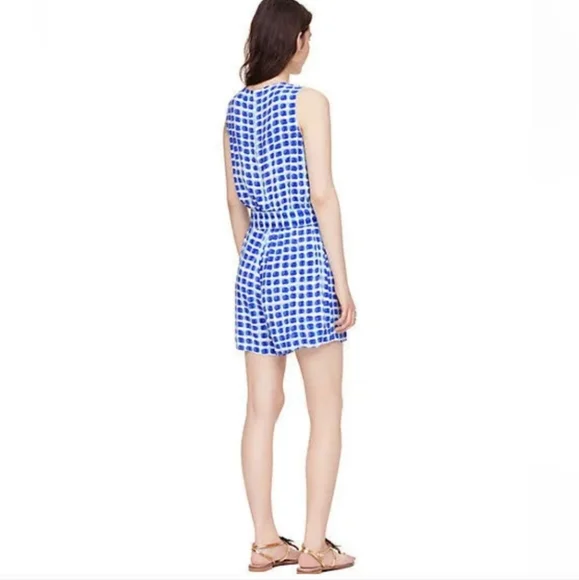 Kate Spade Blue and White Checkered Romper - Picture 2 of 6